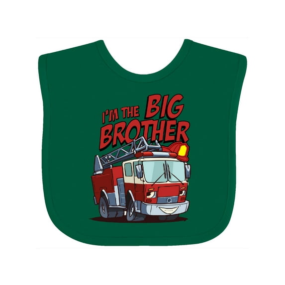 Inktastic Big Brother Fire Truck Boys Baby Bib