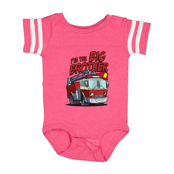 Inktastic Big Brother Fire Truck Boys Baby Bodysuit