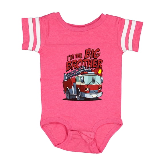 Inktastic Big Brother Fire Truck Boys Baby Bodysuit