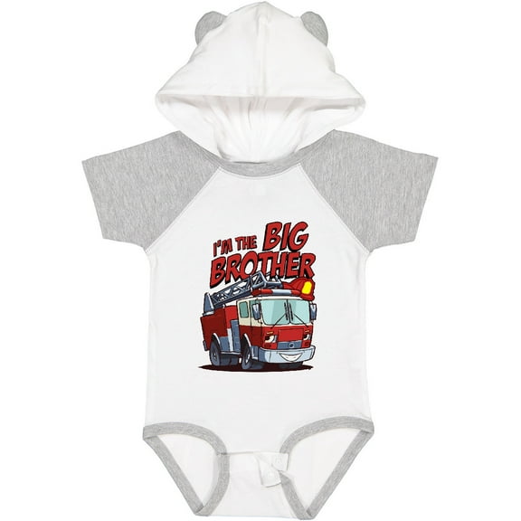 Inktastic Big Brother Fire Truck Boys Baby Bodysuit