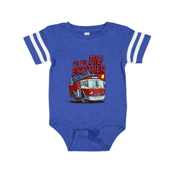Inktastic Big Brother Fire Truck Boys Baby Bodysuit