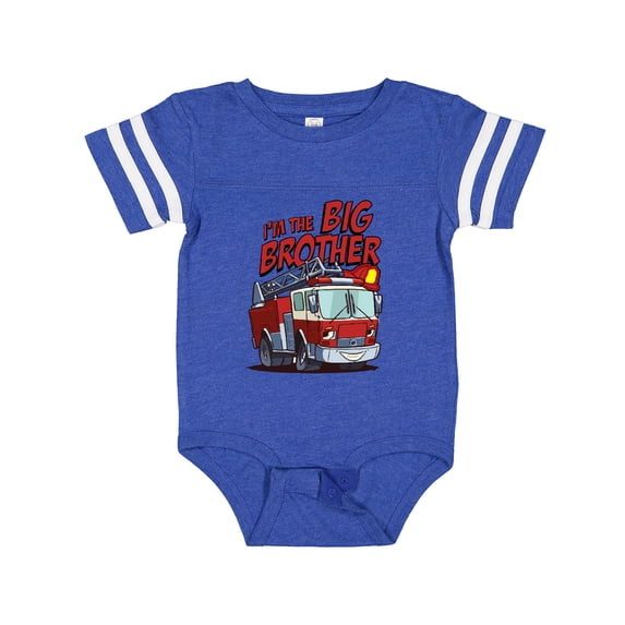 Inktastic Big Brother Fire Truck Boys Baby Bodysuit