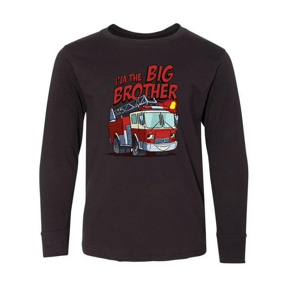 Inktastic Big Brother Fire Truck Long Sleeve Youth T-Shirt