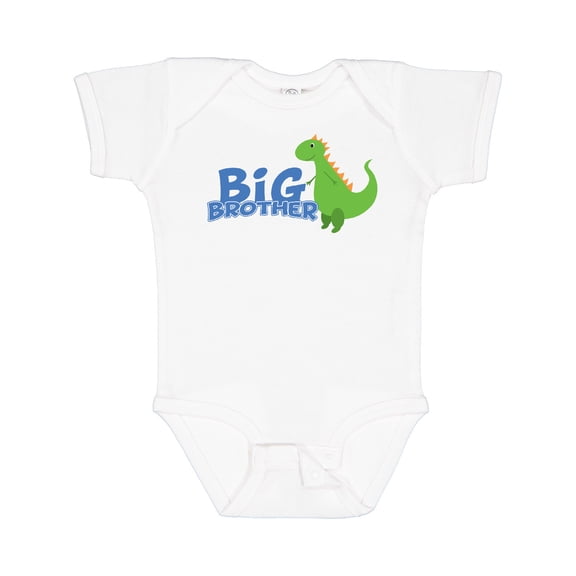 Inktastic Big Brother Green Dinosaur Boys Baby Bodysuit