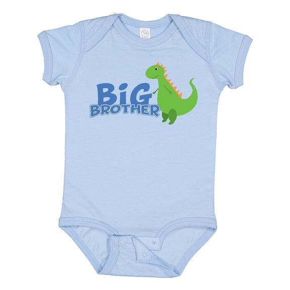 Inktastic Big Brother Green Dinosaur Boys Baby Bodysuit