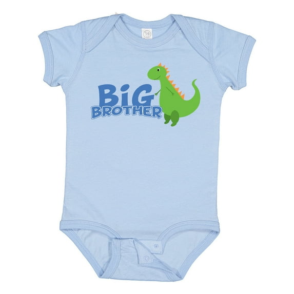 Inktastic Big Brother Green Dinosaur Boys Baby Bodysuit
