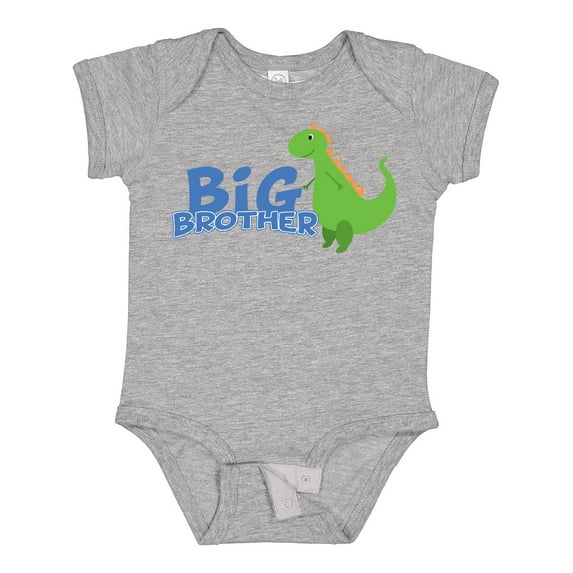 Inktastic Big Brother Green Dinosaur Boys Baby Bodysuit