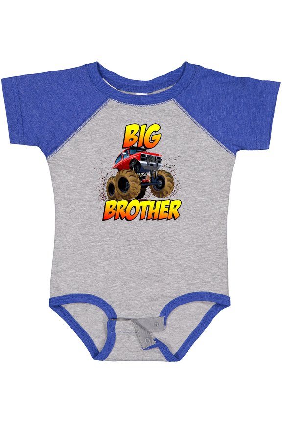 Big Brother Monster Truck Boys Baby Bodysuit