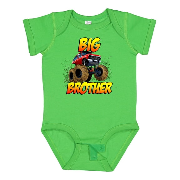 Inktastic Big Brother Monster Truck Boys Baby Bodysuit