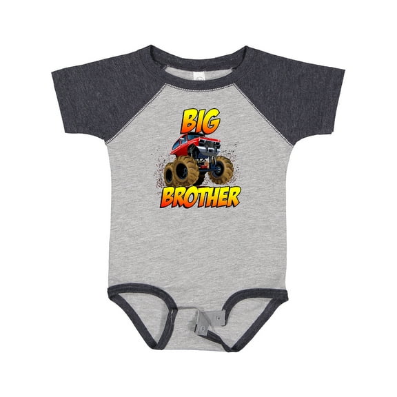 Inktastic Big Brother Monster Truck Boys Baby Bodysuit