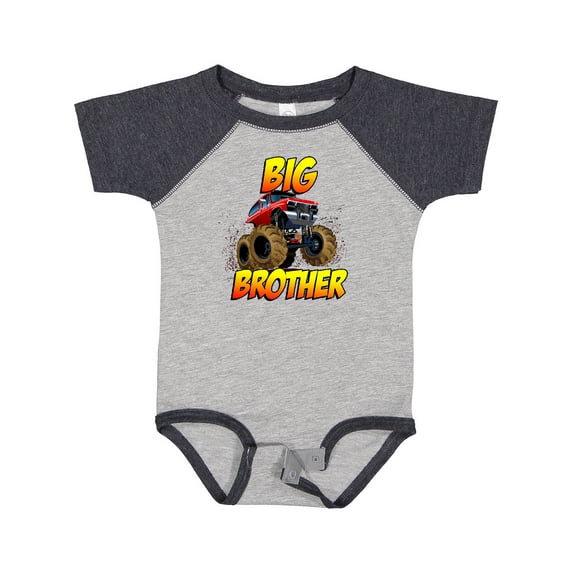 Inktastic Big Brother Monster Truck Boys Baby Bodysuit