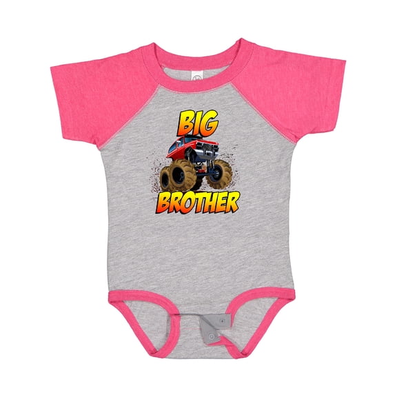Inktastic Big Brother Monster Truck Boys Baby Bodysuit