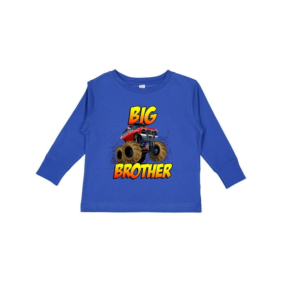 Inktastic Big Brother Monster Truck Boys Long Sleeve Toddler T-Shirt