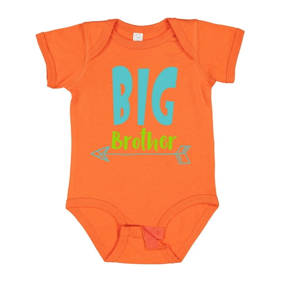 Inktastic Big Brother, Older Brother, Arrow - Blue Green Boys Baby Bodysuit