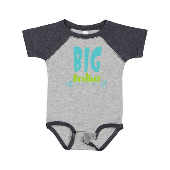 Inktastic Big Brother, Older Brother, Arrow - Blue Green Boys Baby Bodysuit