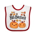 thumbnail image 1 of Inktastic Big Brother Pumpkins with Fall Leaves Boys Baby Bib, 1 of 4