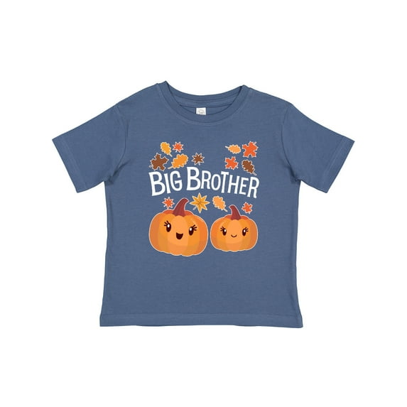 Inktastic Big Brother Pumpkins with Fall Leaves Boys Baby T-Shirt