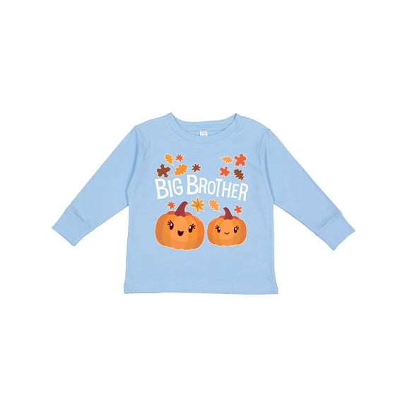 Inktastic Big Brother Pumpkins with Fall Leaves Boys Long Sleeve Toddler T-Shirt