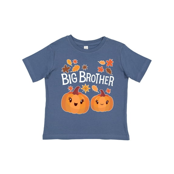 Inktastic Big Brother Pumpkins with Fall Leaves Boys Toddler T-Shirt