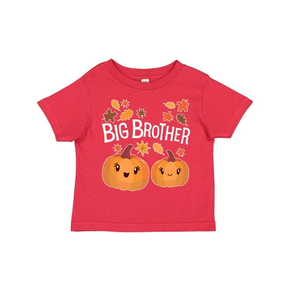 Inktastic Big Brother Pumpkins with Fall Leaves Boys Toddler T-Shirt