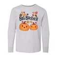 thumbnail image 1 of Inktastic Big Brother Pumpkins with Fall Leaves Long Sleeve Youth T-Shirt, 1 of 5