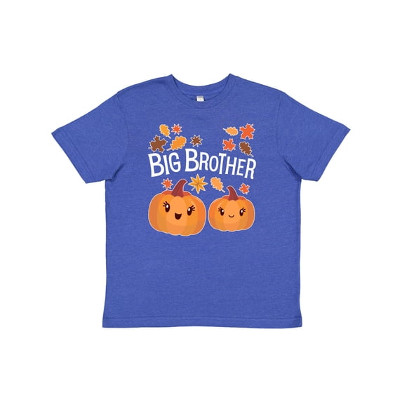 Inktastic Big Brother Pumpkins with Fall Leaves Youth T-Shirt
