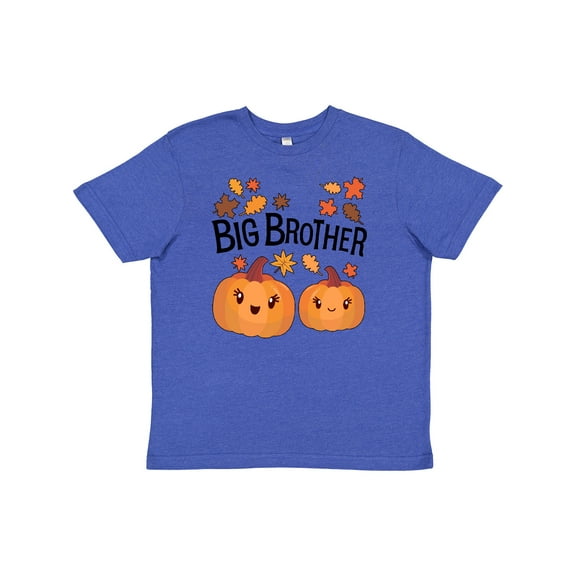 Inktastic Big Brother Pumpkins with Fall Leaves Youth T-Shirt