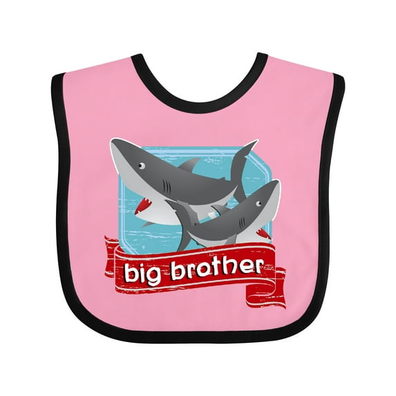 Inktastic Big Brother Shark Boys Baby Bib