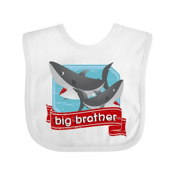 Inktastic Big Brother Shark Boys Baby Bib