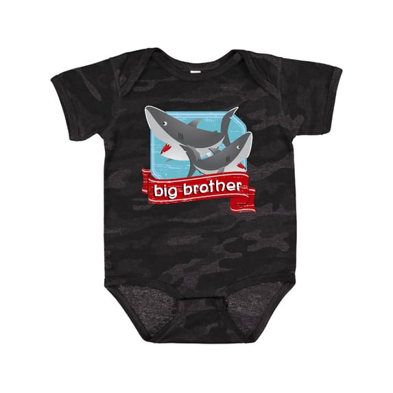 Inktastic Big Brother Shark Boys Baby Bodysuit