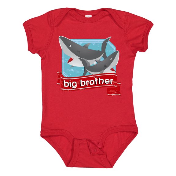 Inktastic Big Brother Shark Boys Baby Bodysuit