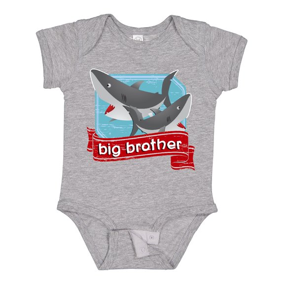 Inktastic Big Brother Shark Boys Baby Bodysuit