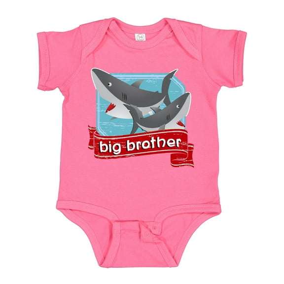 Inktastic Big Brother Shark Boys Baby Bodysuit