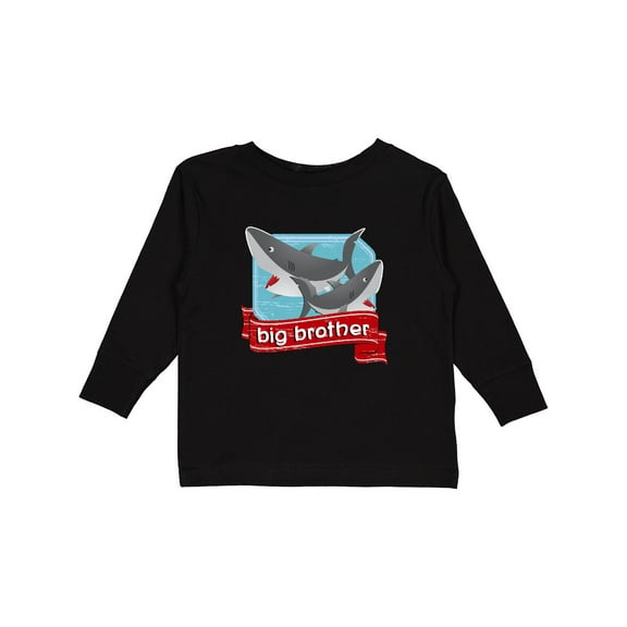 Inktastic Big Brother Shark Boys Long Sleeve Toddler T-Shirt