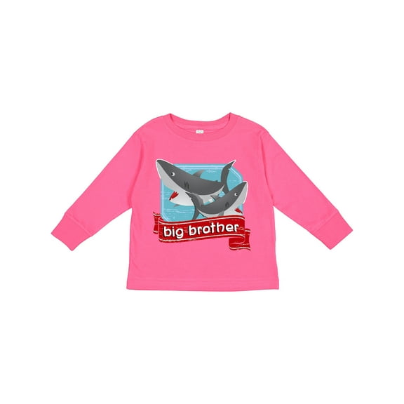 Inktastic Big Brother Shark Boys Long Sleeve Toddler T-Shirt