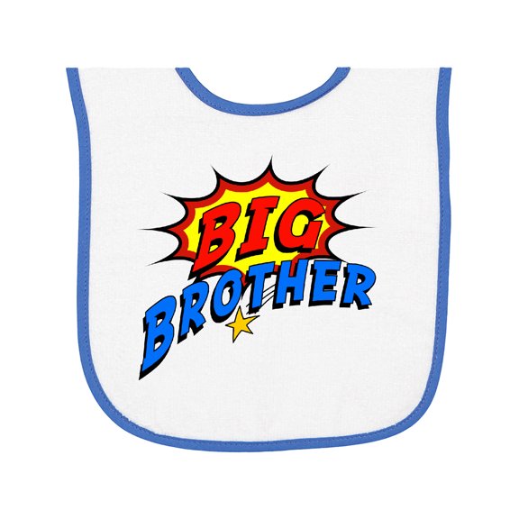 Inktastic Big Brother Superhero Baby Terry Cloth Bib