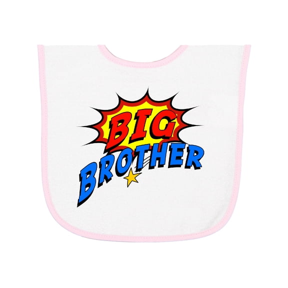 Inktastic Big Brother Superhero Baby Terry Cloth Bib