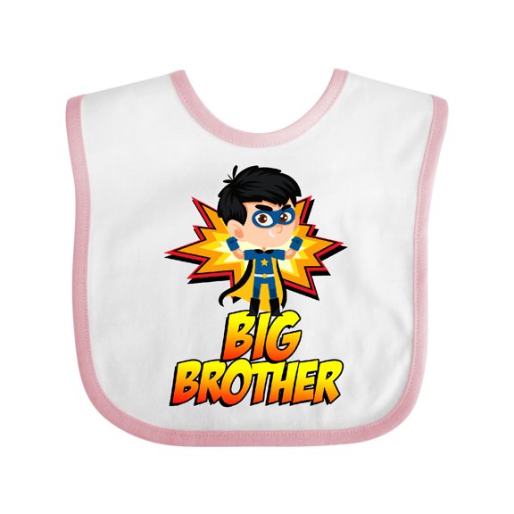 Inktastic Big Brother Superhero Boys Baby Bib