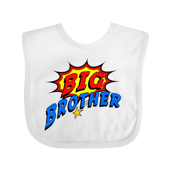 Inktastic Big Brother Superhero Boys Baby Bib