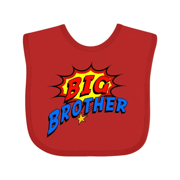 Inktastic Big Brother Superhero Boys Baby Bib