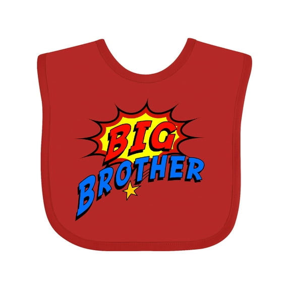 Inktastic Big Brother Superhero Boys Baby Bib