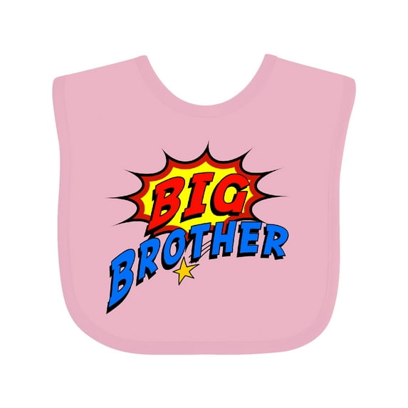 Inktastic Big Brother Superhero Boys Baby Bib