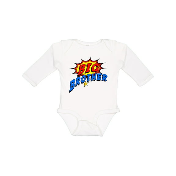 Inktastic Big Brother Superhero Boys Long Sleeve Baby Bodysuit