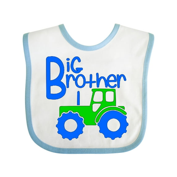 Inktastic Big Brother Tractor Boys Baby Bib