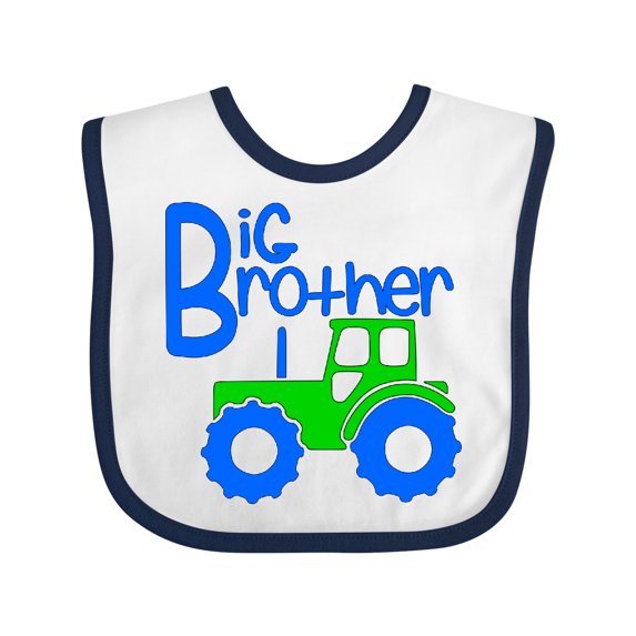Inktastic Big Brother Tractor Boys Baby Bib