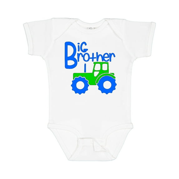 Inktastic Big Brother Tractor Boys Baby Bodysuit