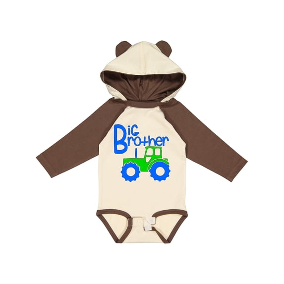 Inktastic Big Brother Tractor Boys Long Sleeve Baby Bodysuit