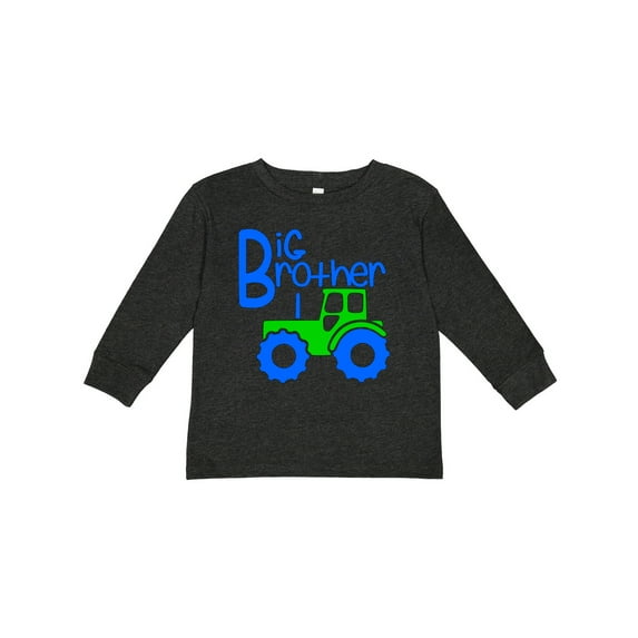 Inktastic Big Brother Tractor Boys Long Sleeve Toddler T-Shirt