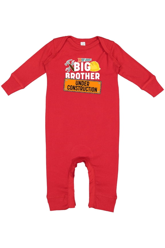 Big Brother Under Construction Baby Romper Coveralls