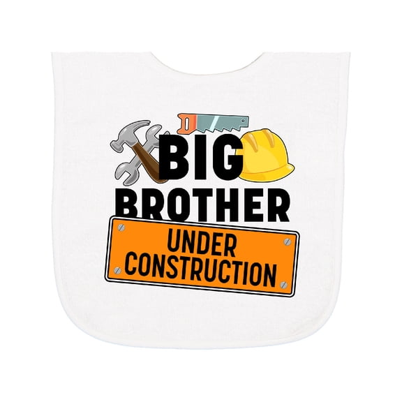 Inktastic Big Brother Under Construction Baby Terry Cloth Bib